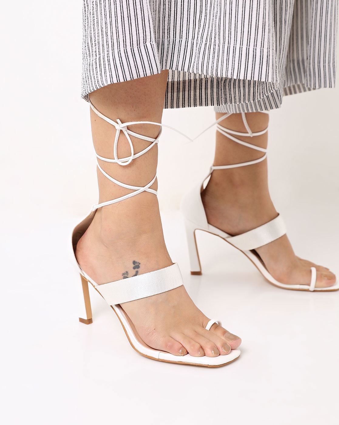 Buy White Heeled Sandals for Women by 