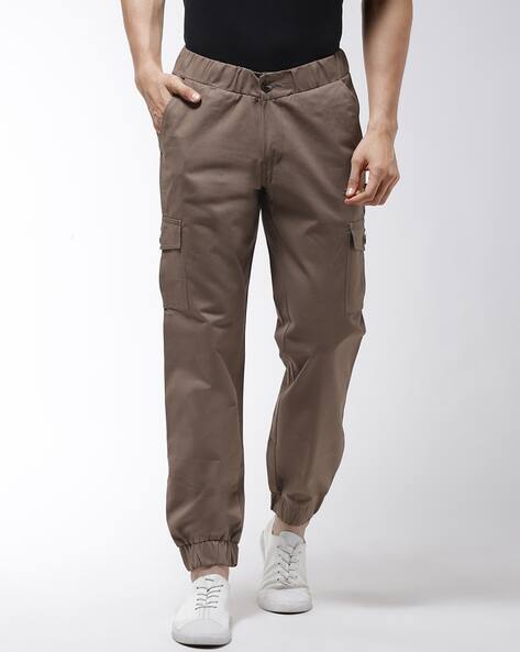 khaki slim joggers