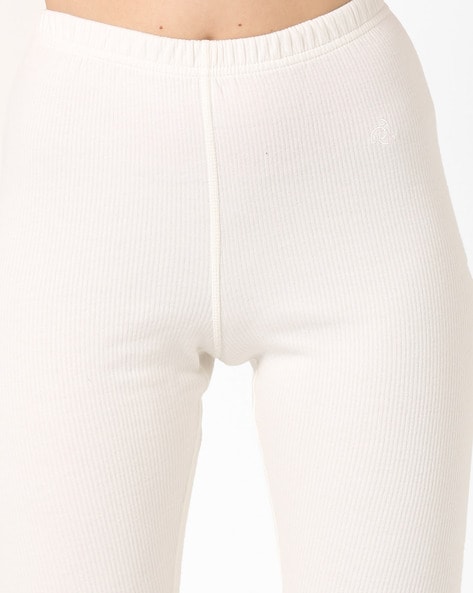 Women's Super Combed Cotton Rich Thermal Leggings with Stay Warm Technology  - Off White