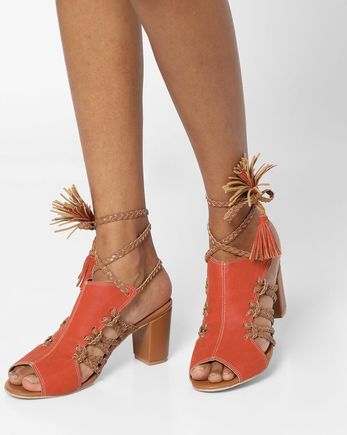orange wrap heels