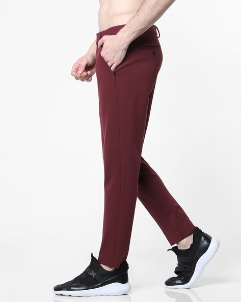 BURGUNDY PIQUE TEXTURED SUIT JACKET AND TROUSER