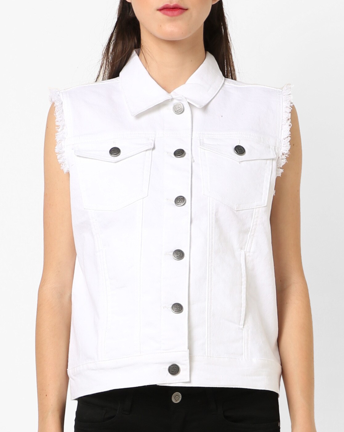 Buy Numero Uno White Sleeveless Jacket - Jackets for Women 1476479 | Myntra