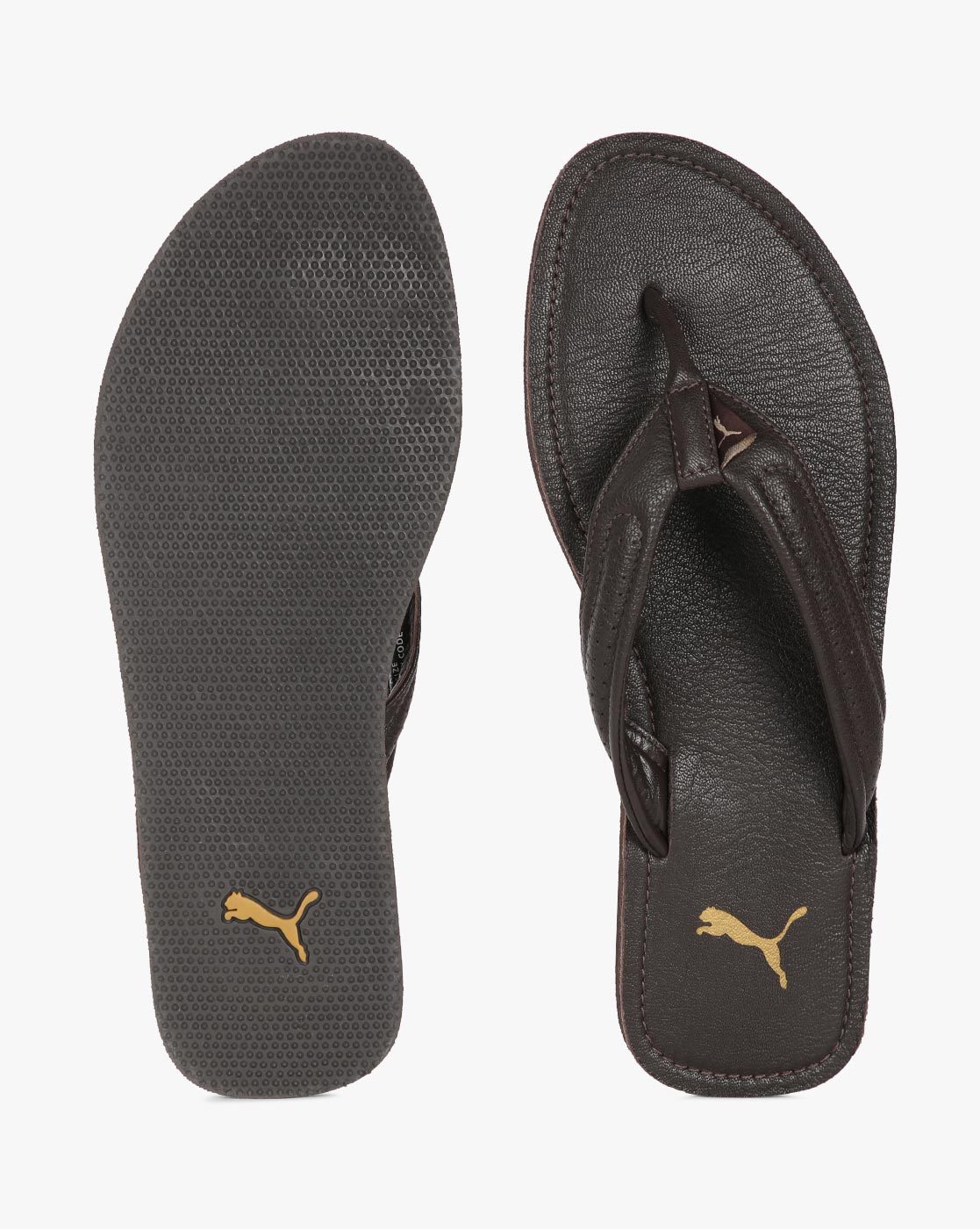 puma leather flip flops