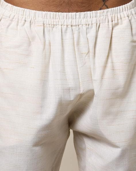 Buy White Khadi Pajama Pants for men Online from Indian Designers 2024