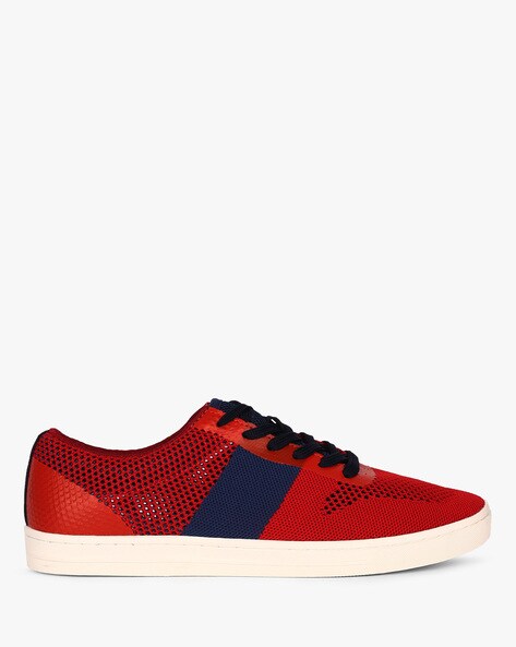 Buy Red \u0026 Navy Blue Sneakers for Men by 