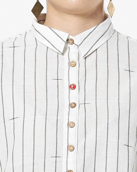 high low collared shirt