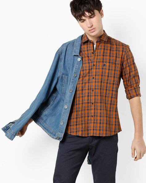 Buy Orange Shirts for Men by NETPLAY 