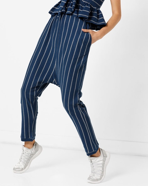 striped cuffed pants