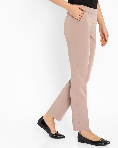 Buy Beige Trousers & Pants for Women by AJIO Online