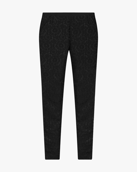 JACQUARD PANTS - Black / White