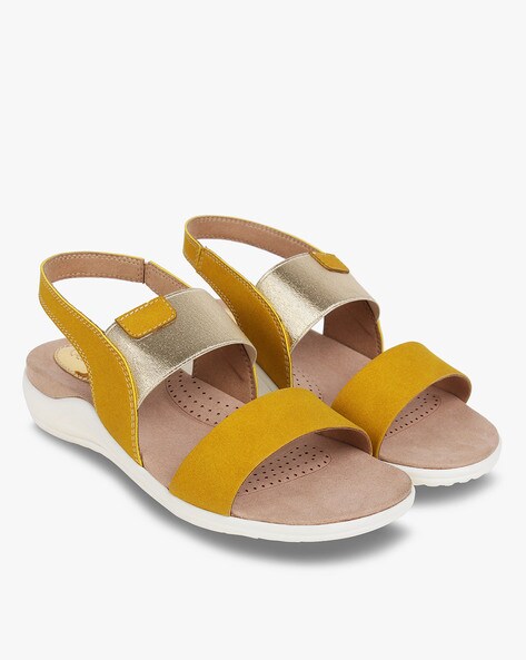 Colourblock Strappy Flat Sandals