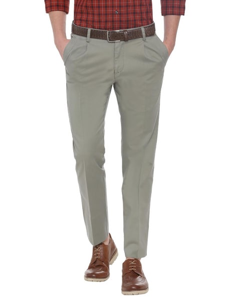 Buy Green tea cotton Pleated trousers Online on Brown Living  Womens  Trousers