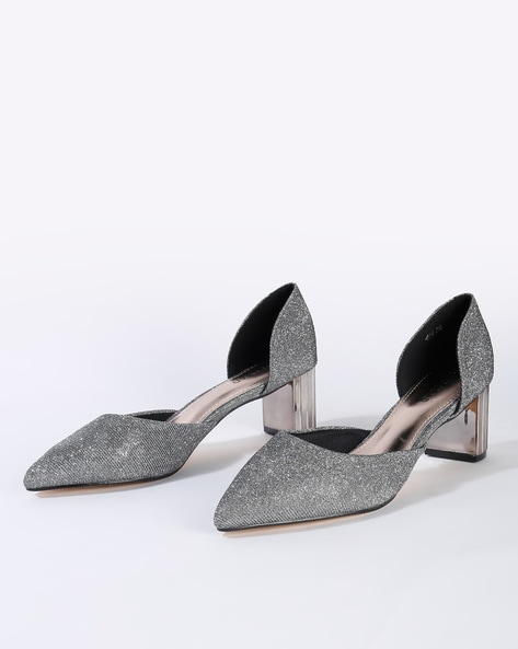 gunmetal silver heels