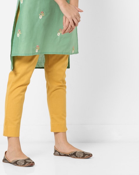 Ankle-Length Pants with Vented Hems Price in India