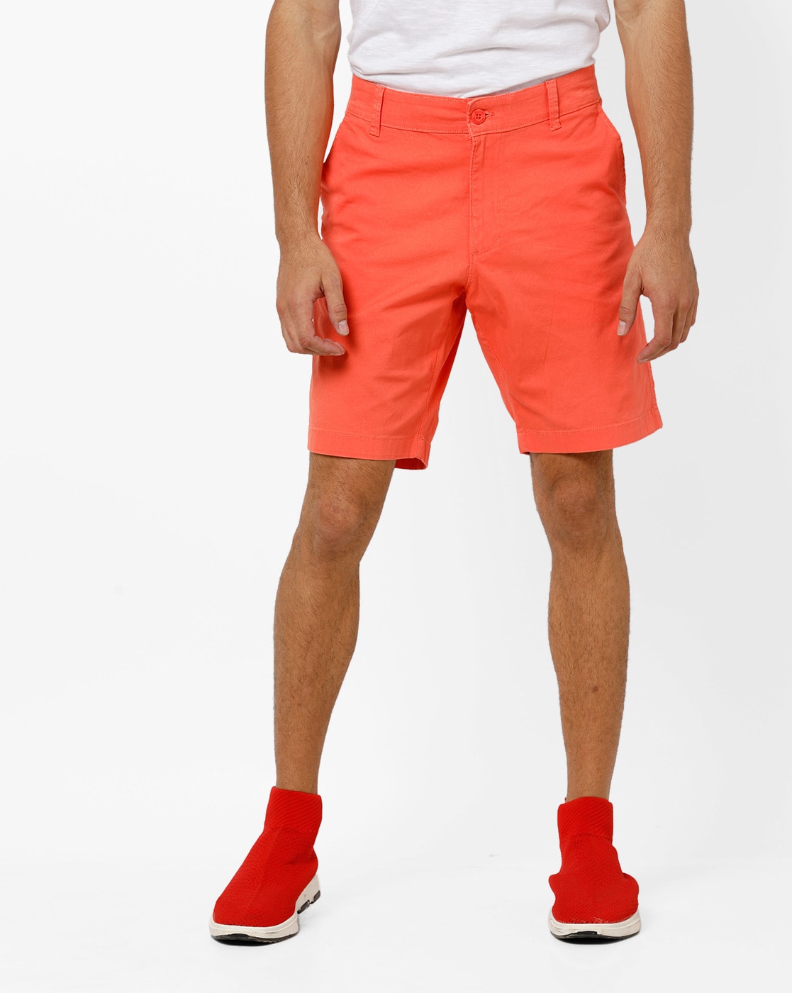 orange cotton shorts