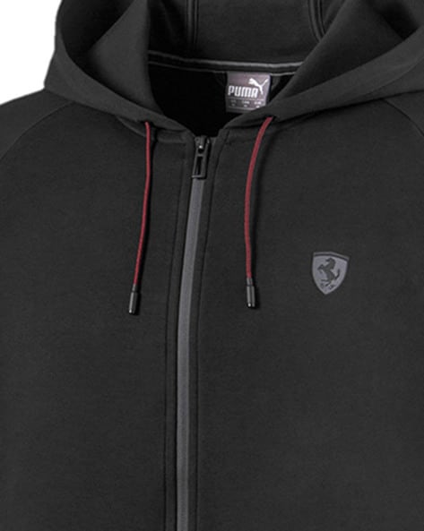 Puma ferrari black hooded best sale sweat jacket