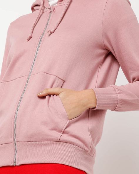 pink fleece sweatshirt