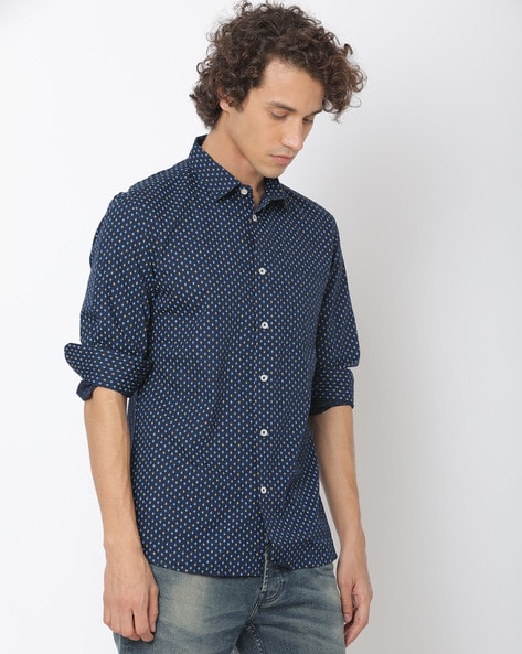 Celio Printed Slim Fit Shirt