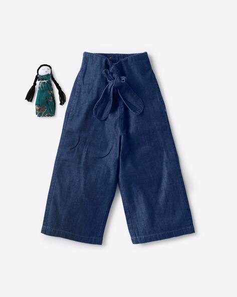 high rise denim culottes