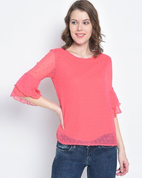 Smocked Top with Puffed Sleeves