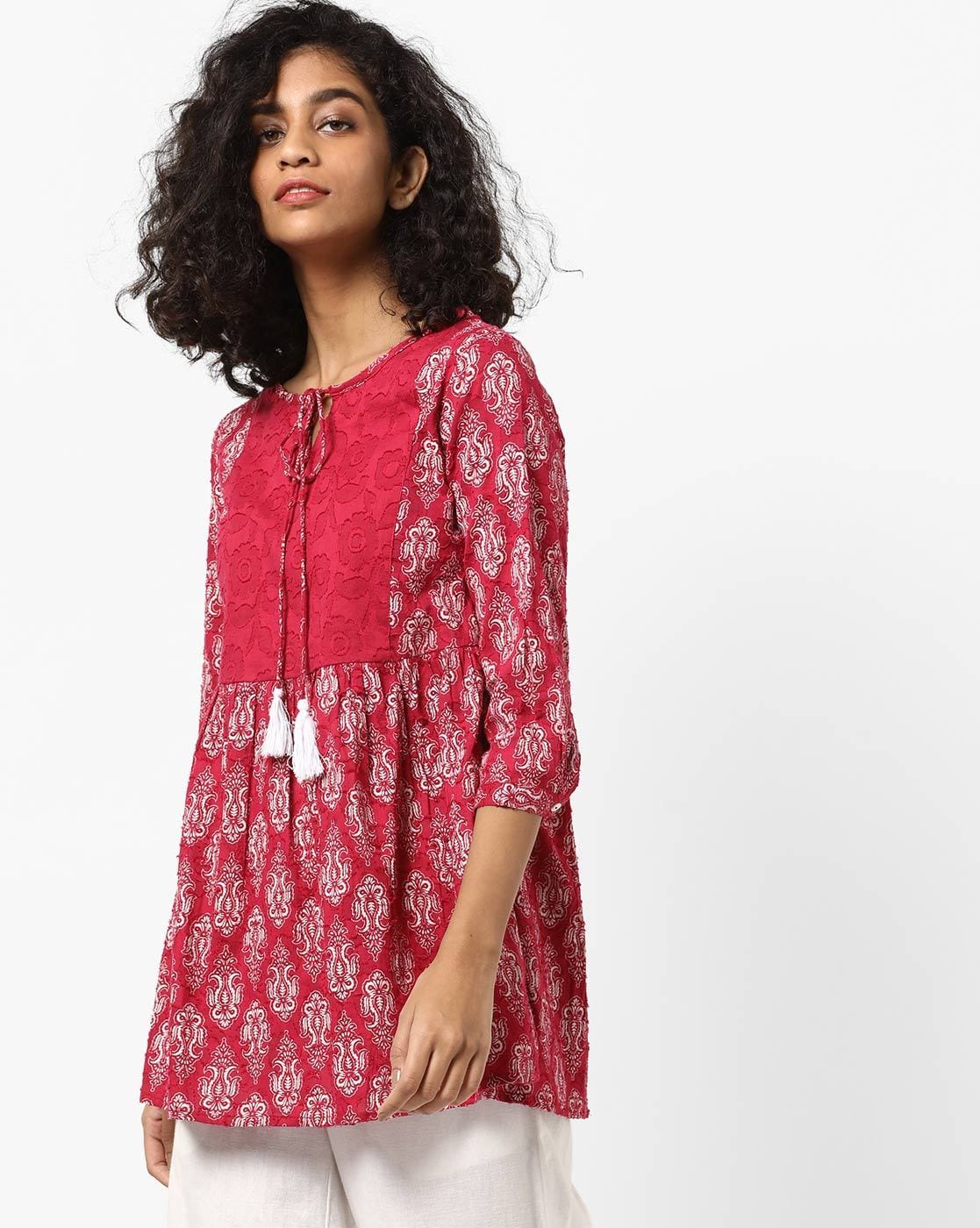 Buy Pink Kurtis & Tunics for Women by SareeSwarg Online | Ajio.com