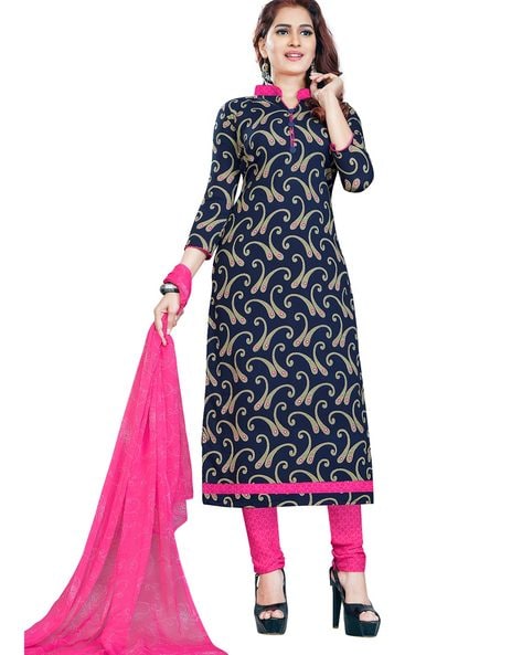 Paisley Print 3-piece Dress Material Price in India