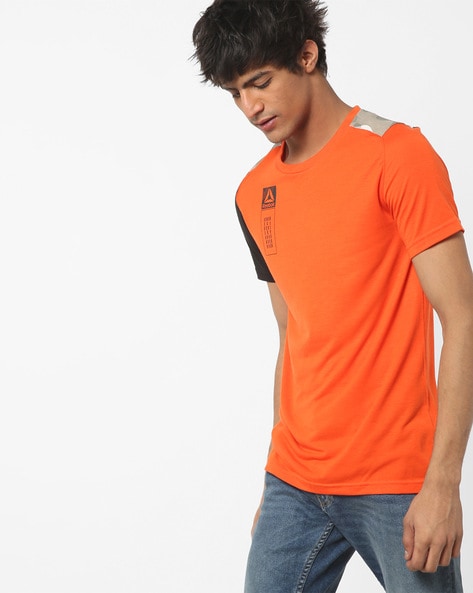 reebok orange t shirt