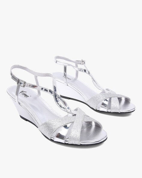 Silver Heeled Shoes for Women by FIONI 