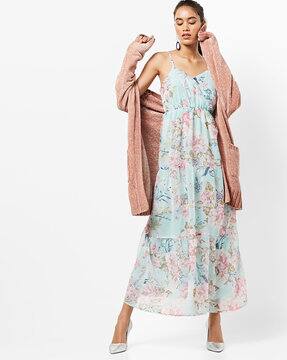 Floral Print Strappy Maxi Dress