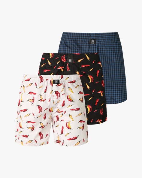 Buy Urban Hug Mens Printed Boxers Pack of 3 Online In India At