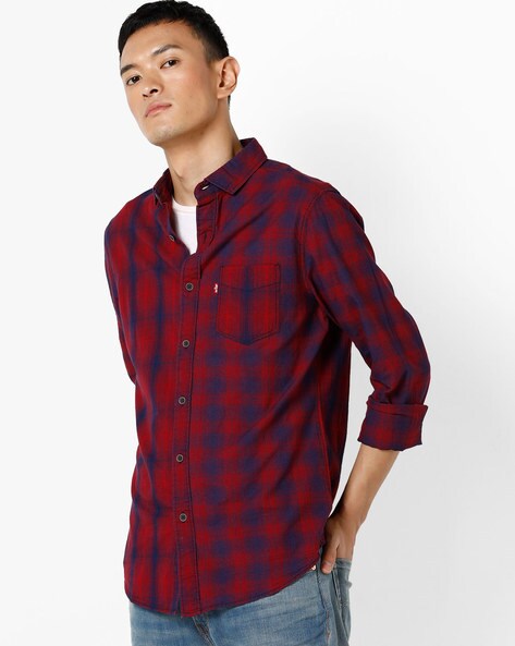 levis check shirt mens