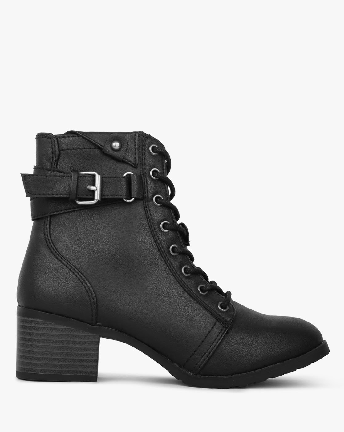 Black combat best sale boots payless