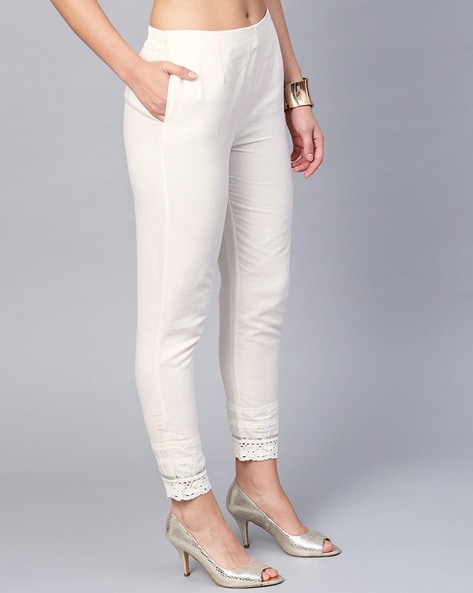 Buy MANIX Women's Cotton Stretchable Pants With Both Side Pockets (Off  White) - Size: 2X-Large Online at Best Prices in India - JioMart.