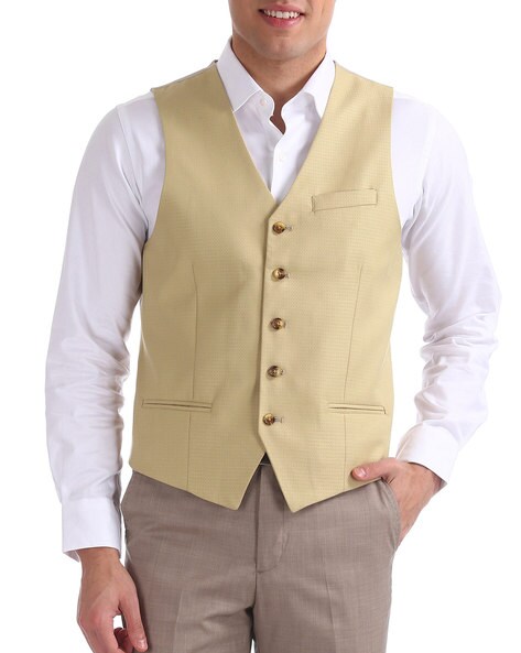 Khaki deals waistcoat mens