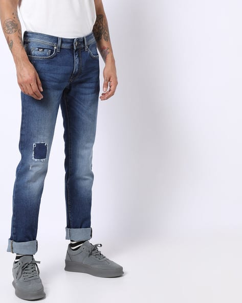 mens slim fit jeans distressed
