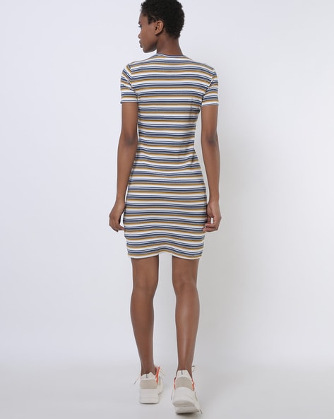 pinstripe bodycon dress