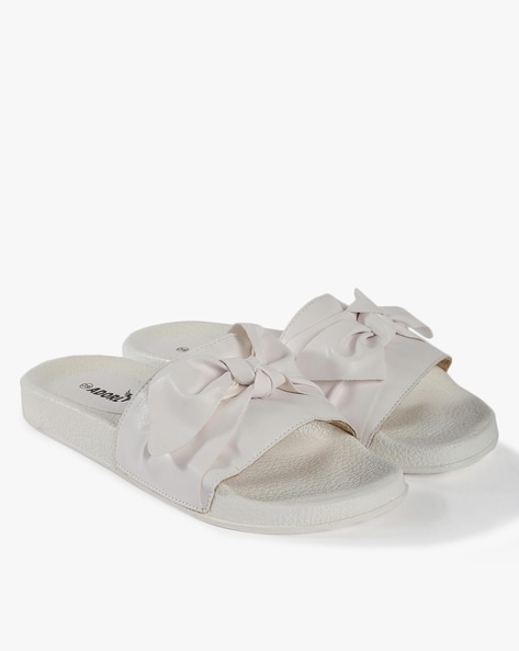 White bow 2024 flip flops