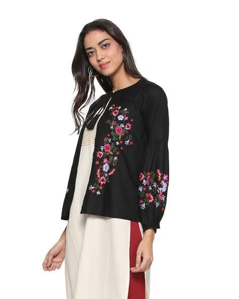 black embroidered jacket
