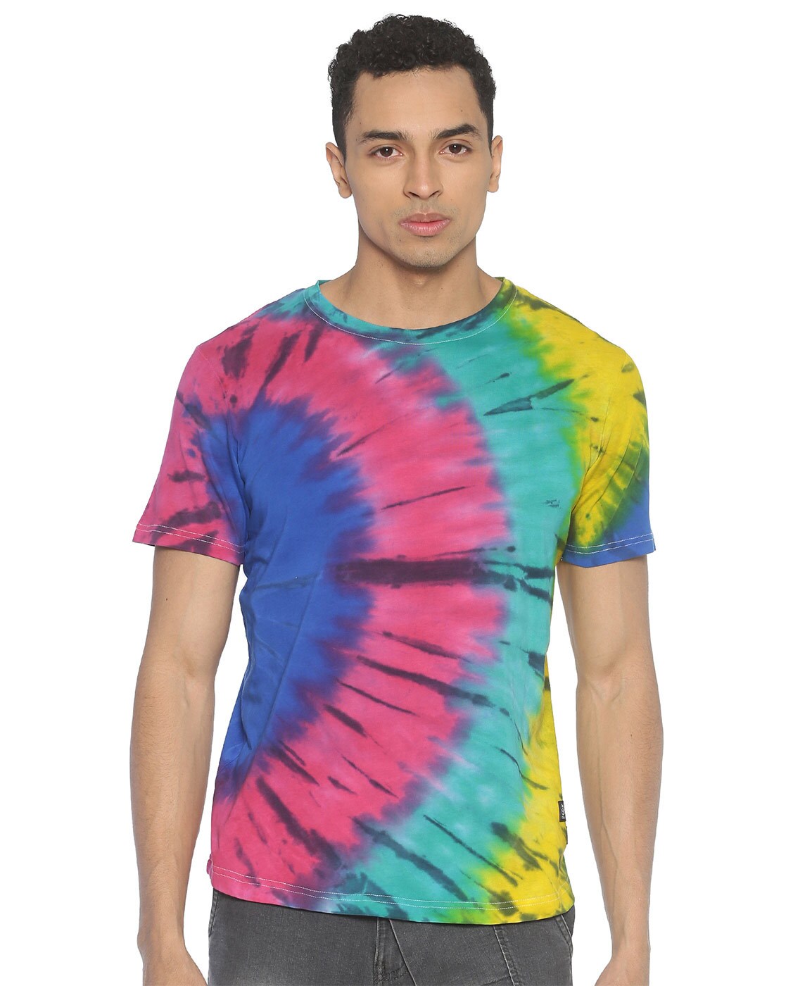  Tie Dye Shirts for Men Short Sleeve Crewneck Slim Fit