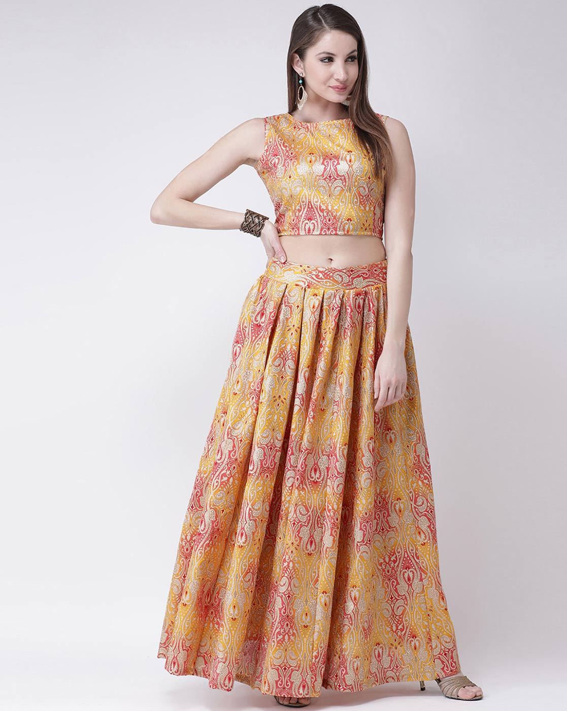 Buy Yellow Lehenga Choli Sets for Women by CASTLE Online |  ajio.com