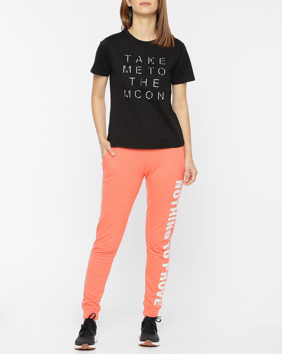 orange track pants womens