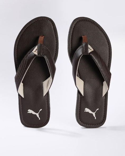 puma leather flip flops