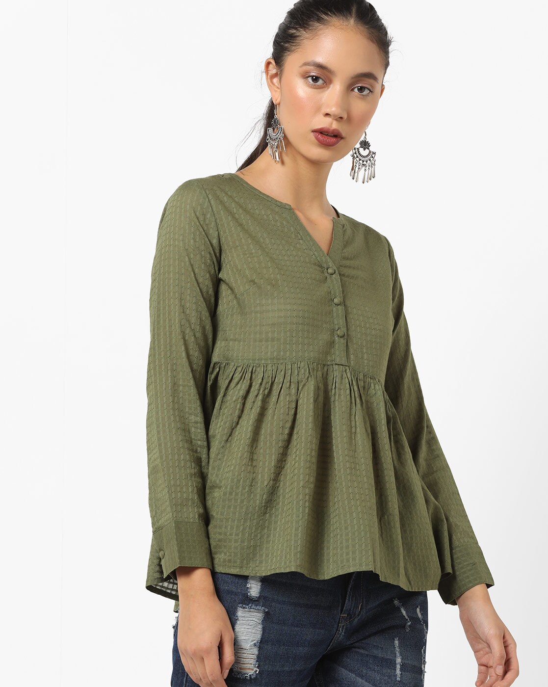 olive green kurtis