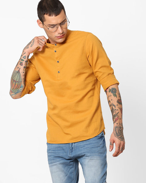 mustard shirt mens outfit
