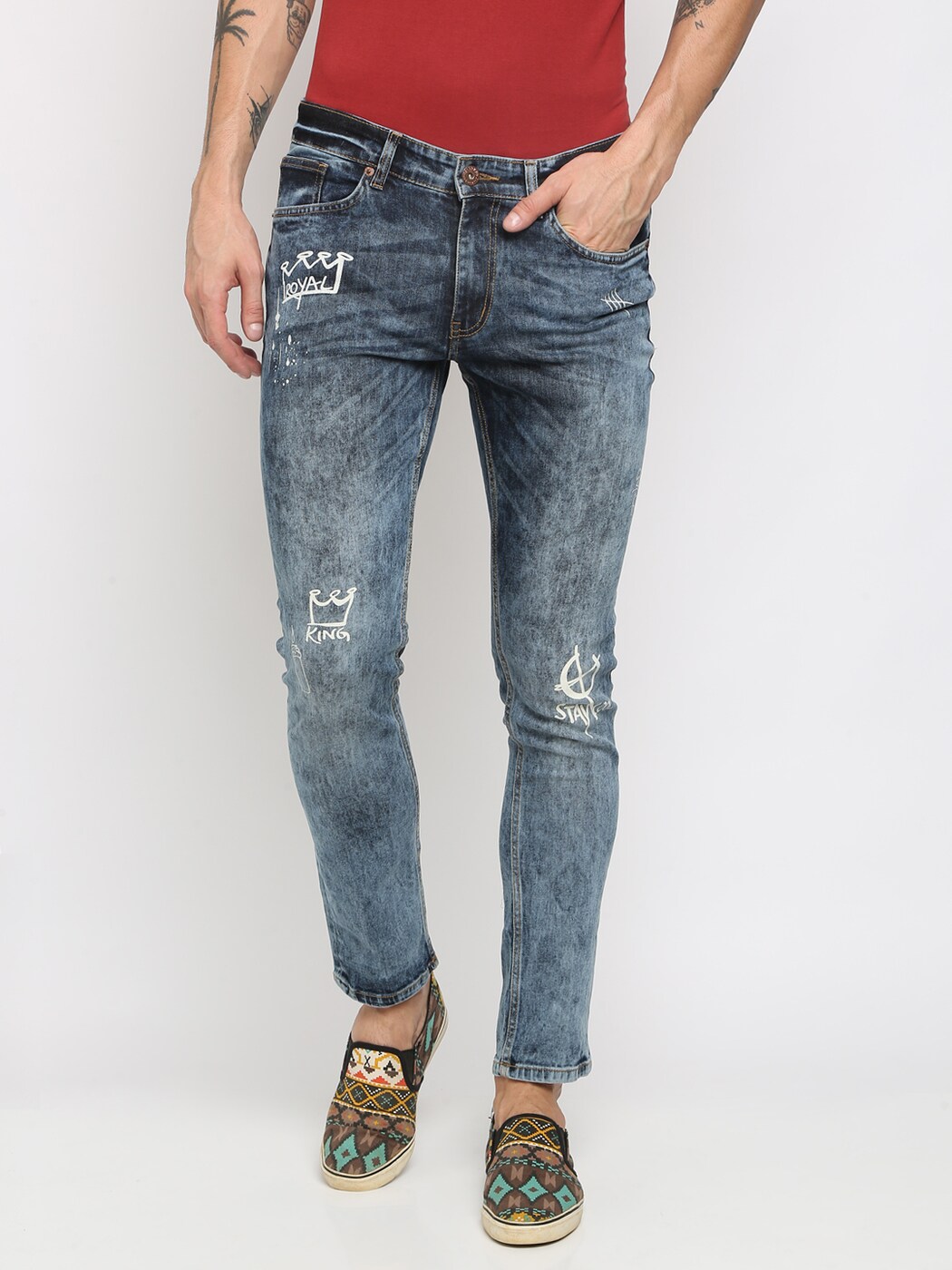 printed jeans online