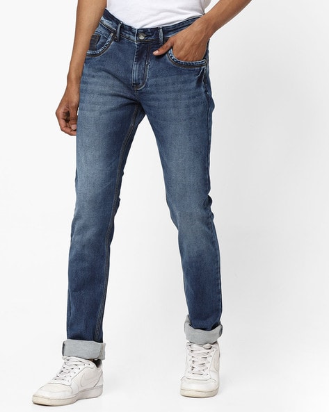 Oxemberg Men Washed Relaxed-Fit Jeans