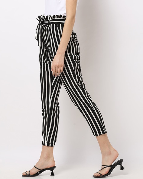 Multicolor striped highrise trouser