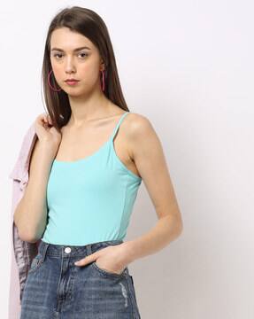 トップス ANDMARY Sora bicolor camisole ice blue ANDMARY】Sora