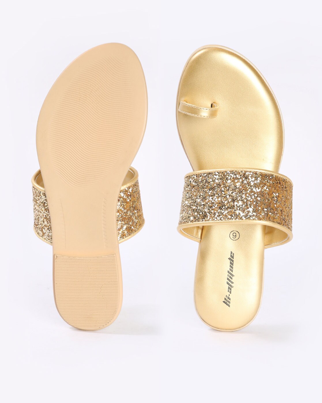 Bebe Slippers Girls Gold Glitter | eBay