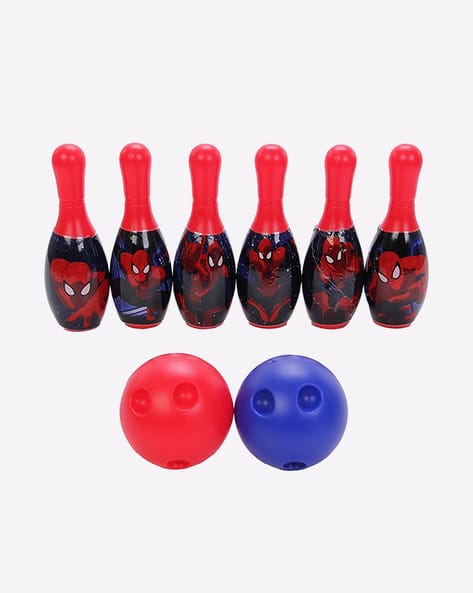 NEW MARVEL SPIDER-MAN BOWLING SET 1 BALL 6 PINS